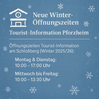 Neue Winteröffnungszeiten: Tourist-Info Pforzheim erweitert Angebot